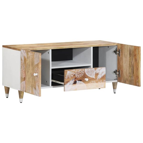 vidaXL Meuble TV 105x33,5x46 cm bois massif de manguier