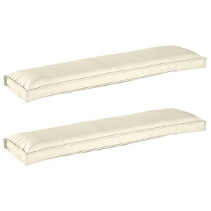vidaXL Set de coussins de palette 2 pcs Cr&egrave;me 150 x 40 x 8 cm