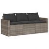 vidaXL Ensemble à manger de jardin et coussins 2 pcs gris rotin
