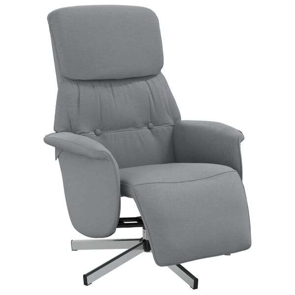 vidaXL Fauteuil inclinable avec repose-pieds gris clair tissu