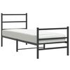vidaXL Cadre de lit m&eacute;tal sans matelas avec pied de lit noir 75x190 cm