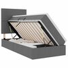vidaXL Lit de rangement LED avec matelas Gris fonc&eacute; 90 x 190 cm Tissu