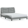 vidaXL Cadre de lit avec LED sans matelas Hvar gris clair 140x190 cm tissu