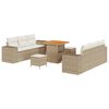 vidaXL Ensemble de canap&eacute; de jardin 9 pc Beige Poly rotin