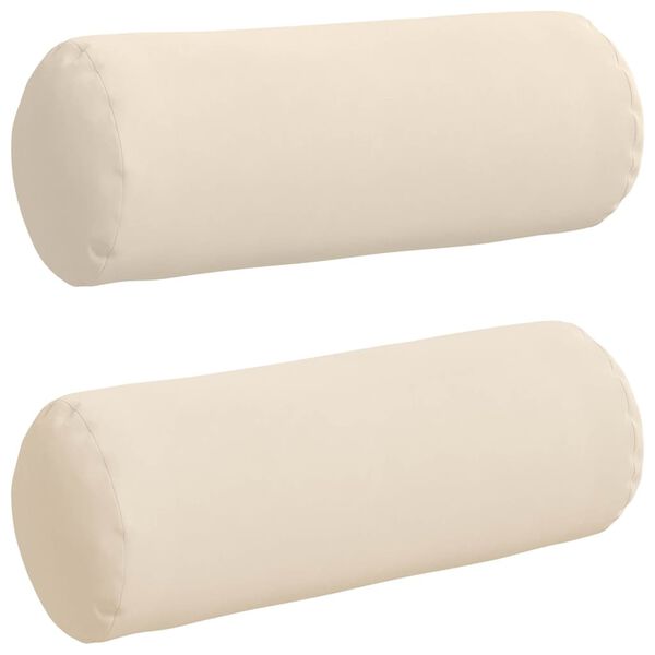 vidaXL Coussins d'accent 2 pcs Beige Ø 25 x 70 cm Tissu en microfibre