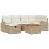 vidaXL Ensemble de canap&eacute; de jardin 7 pc Beige Poly rotin