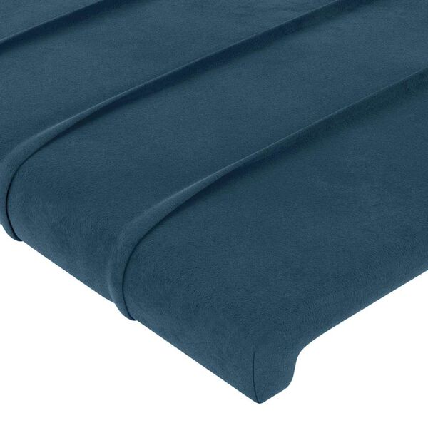 vidaXL T&ecirc;te de lit Bleu fonc&eacute; 160 x 5 x 118/128 cm Velours