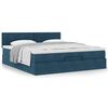 VidaXL Cadre de lit ottoman avec matelas bleu fonc&eacute; 180x200 cm velours