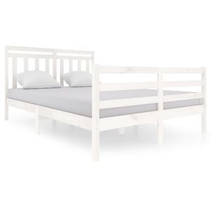 vidaXL Cadre de lit sans matelas blanc bois massif 140x200 cm