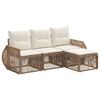 vidaXL Ensemble de canap&eacute; de jardin 4 pc Beige et blanc cr&egrave;me