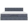 VidaXL Cadre de lit ottoman avec matelas gris fonc&eacute; 160x200 cm velours