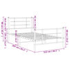 vidaXL Cadre de lit métal sans matelas et pied de lit blanc 107x203 cm