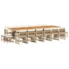 vidaXL Ensemble &agrave; manger de jardin et coussins 17 pcs beige