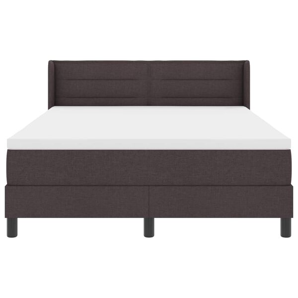 vidaXL Lit &agrave; ressorts avec matelas Marron fonc&eacute; 200 x 140 cm Polyester
