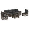 vidaXL Ensemble de canap&eacute; de jardin 7 pc Gris et Gris fonc&eacute; polyrotin