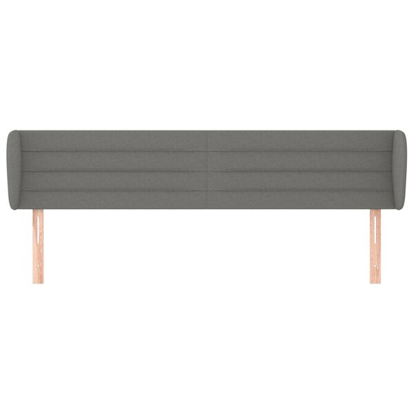vidaXL Tête de lit avec oreilles Gris foncé 163x23x78/88 cm Tissu