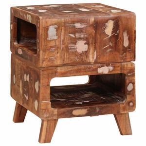 vidaXL Table d'appoint Marron 40 x 40 x 49 cm Bois Recycl&eacute; Solide
