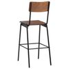 vidaXL Mobilier de bar 3 pcs Acier Marron Noir