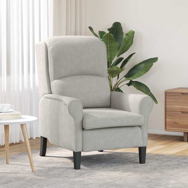 vidaXL fauteuil Gris clair 76 x 94 x 102 cm Microfibre