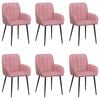 vidaXL Chaises de salle &agrave; manger 6 pc Velours Rose 56.5 x 50 x 85 cm
