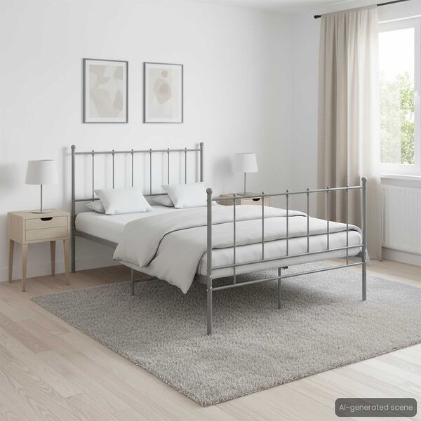 vidaXL Cadre de lit sans matelas gris métal 120x200 cm