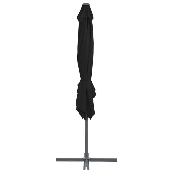 vidaXL Parasol de jardin en porte-à-faux avec mât en acier noir