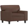 vidaXL Fauteuil avec repose-pied Marron 60 cm Similicuir