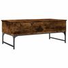 vidaXL Table basse ch&ecirc;ne fum&eacute; 100x50x40 cm bois d'ing&eacute;nierie et m&eacute;tal