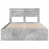 vidaXL Cadre de lit avec matelas Gris Béton 150 x 200 cm Pin massif