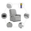 vidaXL Fauteuil de massage inclinable &eacute;lectrique gris nuage tissu