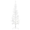 vidaXL Demi sapin de Noël artificiel mince avec support Blanc 150 cm