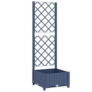 vidaXL Jardini&egrave;re avec treillis Bleu Gris 40x40x121,5 cm PP