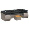 vidaXL Salon de jardin 8 pcs avec coussins gris r&eacute;sine tress&eacute;e