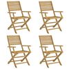 vidaXL Chaises pliantes, lot de 4, 54,5 x 61,5 x 86,5 cm, en bois d'acacia massif