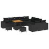 vidaXL Ensemble de canap&eacute; de jardin 13 pc Noir polyrotin