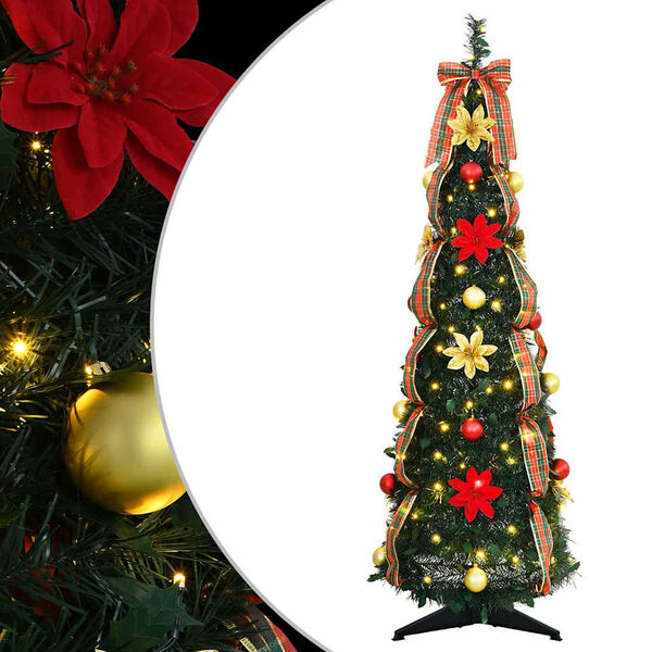 vidaXL Sapin de No&euml;l artificiel avec 50 LED Vert 125 cm PVC