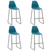 vidaXL Chaises de bar lot de 4 turquoise plastique