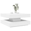 vidaXL Table basse rotative &agrave; 360 degr&eacute;s blanc 70x70x34,5 cm