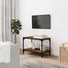 vidaXL Meuble TV Ch&ecirc;ne marron 60x33x41 cm Bois d'ing&eacute;nierie et acier