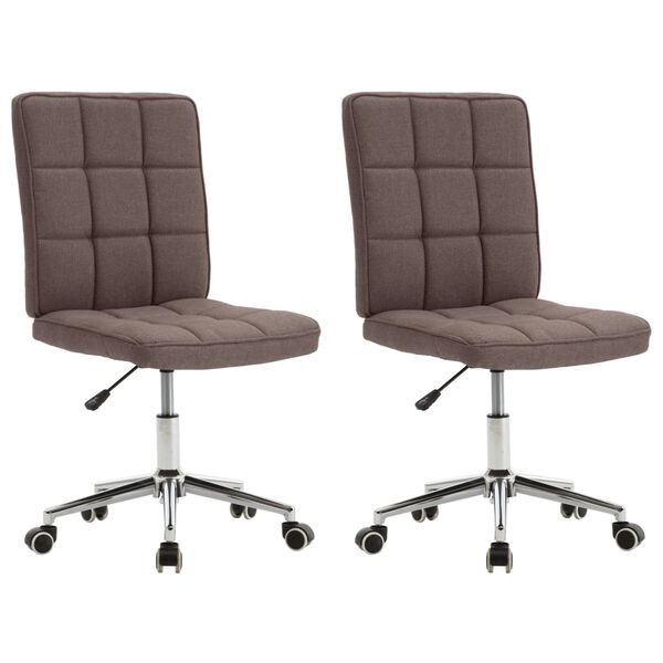 vidaXL Chaises &agrave; manger lot de 2 taupe tissu
