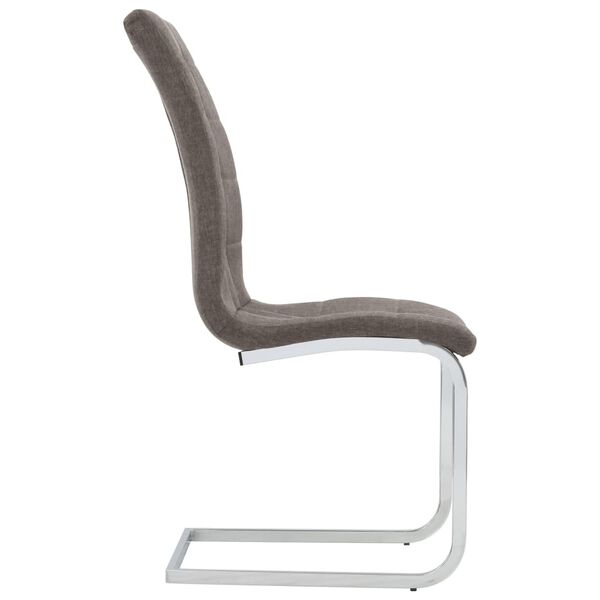 vidaXL Chaises &agrave; manger cantilever lot de 4 taupe tissu