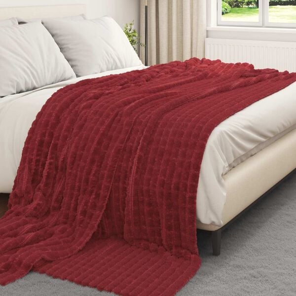 vidaXL Jet&eacute; Rouge Bordeaux 240 x 220 cm Toison