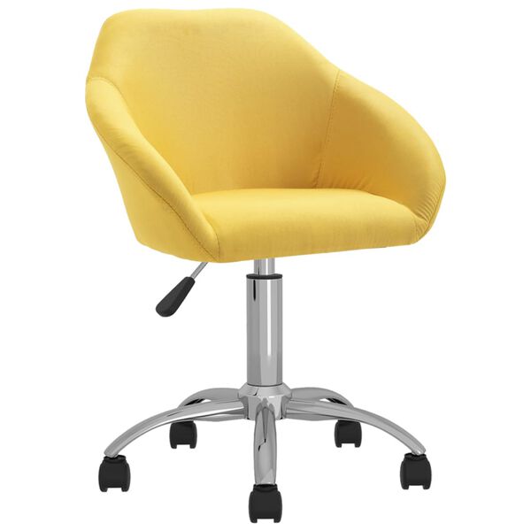 vidaXL Chaise pivotante de salle &agrave; manger Jaune Tissu