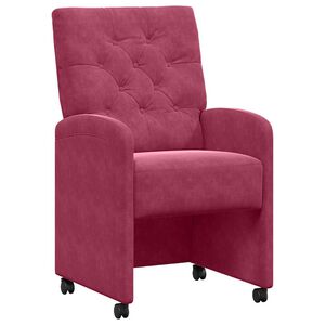 vidaXL Chaises de Salle &agrave; Manger avec Roues 2 pc Velours Bordeaux