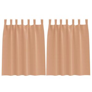 vidaXL Rideaux occultants avec anneaux 2 pc Marron Clair 140 x 140 cm