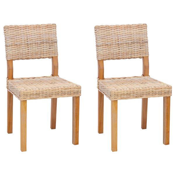 vidaXL 2 pcs Naturel 45 x 55 x 84 cm Rattan Kubu