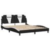 vidaXL Cadre de lit Viana sans matelas noir et blanc 160x200 cm similicuir