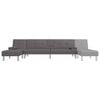 vidaXL Canap&eacute;-lit en forme de L gris 255x140x70 cm similicuir