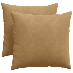 vidaXL Coussins de canap&eacute; 2 pcs Marron 50 x 50 cm