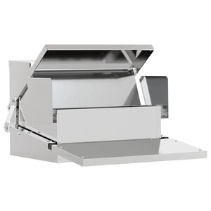 vidaXL Nourrisseur &agrave; p&eacute;dale pour poules Argent&eacute; 50 x 40 x 29 cm 2 kg